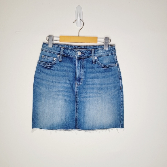 Calvin Klein Jeans Distressed Denim Skirt - Picture 2 of 8